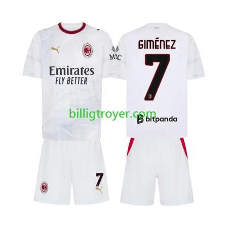 Billige Fotballdrakter AC Milan Gimenez 7 Barn Bortedraktsett 2026/27 Kortermet